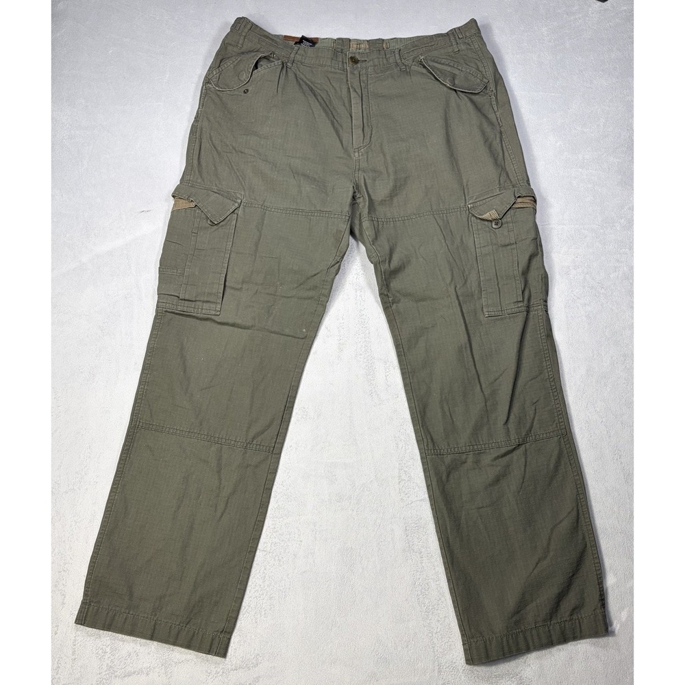 J. Peterman Men's Cargo Pants 38 Olive Green Military Utility Paratrooper